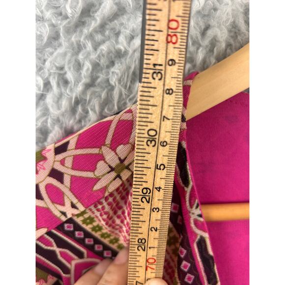 NWT Rose + Olive Pink Boho Print Peplum Blouse Women’s XL V-Neck Long Sleeve - Picture 6 of 6